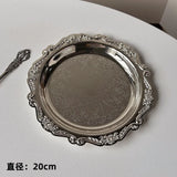 Popxstar Stainless Steel Plate Cake Tray Afternoon Tea Dessert Dish Jewelry Storage Tray Dessert Table Snack Dish Display Home Supplies