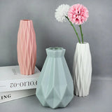 Popxstar  Modern Flower Vase White Pink Blue Plastic Vase Flower Pot Basket Nordic Home Living Room Decoration Ornament Flower Arrangement