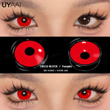 Popxstar  1 Pair Cosplay White Colored Contact Lenses Black Lenses Halloween Beauty Makeup Lens Vampire Red Lenses Anime Colorcon