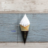 Popxstar Simulation Ice Cream Refrigerator Stickers Fruit Flavor Cone Refrigerator Decoration Photo Wall Resin Gift Children's Toys
