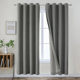 Popxstar Blackout Curtains 350cm Height Room Darkening Curtains for Bedroom 100% Black Out Textured Thermal Curtain Privacy Protection