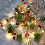 Popxstar Christmas String Lights, 20 LED 71inch Christmas Garland Battery Operated, Red Berry LED String Lights Copper Wire Lights Decor