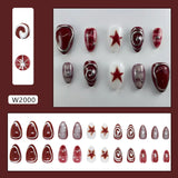 Popxstar 24pcs White Flower Fake Nail Tips Ins Yellow Pink Blush False Nails Wearable Full Cover European Almond Shaped Press on Nails