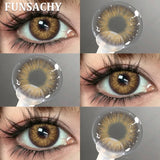 1 Pair Black Lenses Natural Contact Lenses for Eyes Eye Contacts Brown Gray Lenses Yearly Cosmetic Women Lens