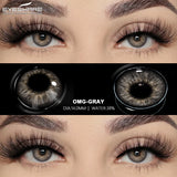 Natural Gray Contacts Colored Contact Lenses Soft Beautiful Pupil Blue Eye Contacts Yearly Colorful Lenses 2pcs/Pair