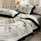 Popxstar  Washed cotton air conditioner quilt four-piece summer cool quilt thin double summer quilt core machine washable