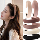 Popxstar  1/2/3/5pcs Wild Solid Color Sponge Headband for Women Fashion Girl Wash Face Wide Edge Simple Hair Band