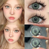 Popxstar  1Pair Blue Lens Color Eyes Contacts Lenses with Graduation Degree Myopic Prescription -0.00 to -8.00 High Quality Lens