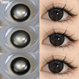 Popxstar  2Pcs Black Large Diameter Color Contact Lenses for Eyes Beauty Pupil Makeup Lens Yearly Natural with Myopia Diopter New