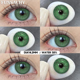 Popxstar  1 pair Green Color Series Contact Lenses for Eyes Natural Blue Lenses Eye Makeup Beauty Pupils Yearly Use Cosmetics Len