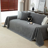 Popxstar  High-end sofa cover cloth is universal in all seasons, modern simple black sofa towel, a whole cover blanket