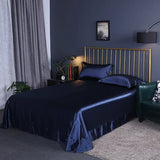 Popxstar Luxury Natural Mulberry Silk Bed Sheet Set or Only A Bedsheet High-end Stain Queen Ruffles Bed Sheet and Pillowcase Bed Linens
