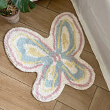Popxstar  Tufting Butterfly Bathroom Mat Living Room Carpet Bathmat Bedside Rug Soft Bedroom Floor Pad Aesthetic Home Decor 60x60cm
