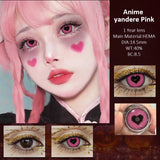 Popxstar  2pcs Halloween Colorful Contact Lenses Pink Red Lenses Multicolored Soft lenses Anime Cosplay Eye Lenses Fast shipping