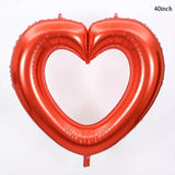 Popxstar  Love Heart Aluminum Film Balloon Peach Heart Foil Balloon Wedding Room Decor Bride To Be Photobooth Props Baloon Bridal Shower