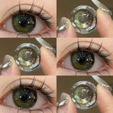 Popxstar  1Pair Myopia Colour Contacts Lenses Prescription Myopia Circular Green  Eye Blue Lenses Makeup Beauty Pupil Gray Eyes