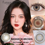Popxstar  2pcs Colored Contact Lenses Brown Eyes Lenses Gray Lenses Blue Pupils Natural Eye Lens Colored Contacts Eye Cosmetics