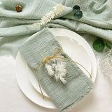 Popxstar 10PCS Set Semi-Sheer Gauze Wedding Table Runner Sage Green Cheesecloth Table Dining Party Christmas Banquets Arches Cake Decor