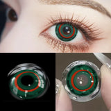 1pair Green Halloween Color Contact Lenses Crazy Circle Lens Anime Softlens