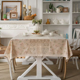 Popxstar  Table Cloth Plain Color Hollow Splicing Small Fresh Dining Table Cloth Restaurant Tablecloth