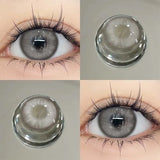 Popxstar 1Pair Natural Colored Contact Lenses with Prescription Myopia Lenses Pink Brown Lenses Yearly High Quality Korean Lenses