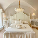 Popxstar  Romantic Three Layer Lace Ruffles Velvet Winter Warm Thickened Princess Bedding Set Duvet Cover Bed Skirt Pillowcases 4Pcs