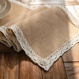 Popxstar Table Runners Farmhouse Rustic Natural Jute Lace Vintage Country Wedding Birthday Thanksgiving Christmas Party Table Decoration