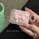 Popxstar Ins 3D Bow Wave Case for Apple AirPods 1 2 Cases Pink Floral Girls Cover for AirPods 3 Air Pods Pro Wireless Box With Keychain