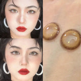 Popxstar 1 Pair Dark Lenses Korean Style Colored Contact Lenses Myopia Lenses Black Lenses Fog Pearl Lens High Quality