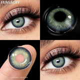 Popxstar  1 Pair Gray Color Contact Lenses for Eyes Natural Brown Blue Lenses Green Eye Contacts Beauty Cosmetic Pupils Yearly