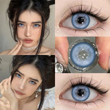New 2Pcs Natural Green Color Contact Lenses for Eye with Degree  Myopia Blue Makeup Pupil Korean Soft Lens