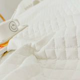 Popxstar INS Style White Ball Edge Quilted Quilt Blanket Bedspread Washed Solid Color Korean Princess Style Summer Thin Quilt 1/3Pc