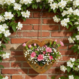 Decorative Retro Metal Plant Hangers Heart Shape Romantic Plant Hanging Basket Iron Plant Container Window Decor