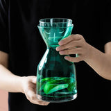 Popxstar  850ml Face Shaped Glass Water Bottle Set Creativity Abstract Kitchen Lemon Cold Water Kettle Beverage Juice Jug Set Home Decor