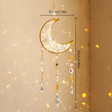Popxstar  Crystal Sun Catcher Prism Wind Chimes Moon Catchers Rainbow Maker Prism Hanging Decor Wind Bell Garden Decoration Outdoor Gifts