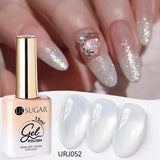 popxstar UR SUGAR 15ml Jelly Milky White Translucent Color Gel Polish Semi Permanent UV Gel Nail Art Soak Off Gel Varnish Latest Fashion