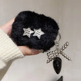 Popxstar  DIY Star Soft Plush Headphone Case For Airpods 1 2 3 Pro Silicone Protective Cover For AirPods Pro 2 With Pearl Love Pendant