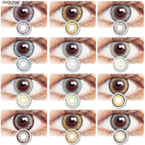 Popxstar  -1 Pair/2PCS 11 Colors Lenses Multi-coloured Contact Lenses for Eyes Comestic Beauty Pupils Myopia Color Lens Blue Gray