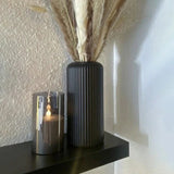 Popxstar  Striped Ceramic-Like Plastic Vase For Flowers Decorative Floral Arrangement Display Creative Little Flower Vase