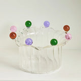 Popxstar Crown Bowl Salad Bowl Cute Bowl Fruit Plate Dish Glass Bowl Snack Candy Cake Bowl Ice Cream Cup Fruit Bowl Home Decor Storage