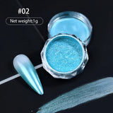 Popxstar Aurora Pearl Nude Pink White Nails Glitter Dust Chrome Moonlight White Rubbing on Powder Shell Mirror Pigment Nail Art Supplies