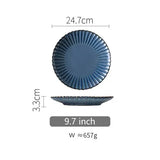 Popxstar  European Ceramic Tableware Set Blue Chrysanthemum Shape Rice Soup Bowl Dish Fruit Plate Creative Retro Kitchen Utensils