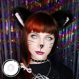 Popxstar 2pcs Halloween Colorful Contact Lenses Anime Cosplay Eye Lenses Multicolored Lenses Lenses White Black Red Lenses