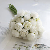 Popxstar 27 Heads Rose Pink Peony Artificial Flowers Silk Bouquet Roses Fake Flower for Table Vase Arrange Home Wedding Decoration Flower