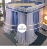 Four Season Quadrate Palace Mosquito Net with Frame Romantic Shading Bed Curtain Canopy Nets Three-door Bedcover Curtain