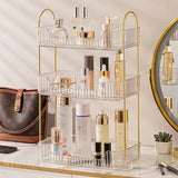 Popxstar Bathroom Storage Shelves Home Kitchen Organizer Rack Cosmetic Skincare Shampoo Lipstick Perfume Tabletop Holder 2 Colors