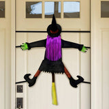 Halloween Witch Doll Courtyard Witch Crashing Into Tree Halloween Decoration Toys Funny Door Porch Tree Decors