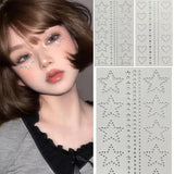 Popxstar 3D Face Jewelry Love Diamond Stickers Face Body Rhinestones Sticker Star Eye Makeup Drill Fake Tattoo Party Festival Makeup