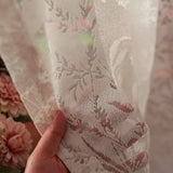 Cream Vintage French Jacquard Sheer Curtains for Living Room Retro Delicate Light Filtering Drapes Moonlight Effect Window Gauze