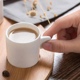 Popxstar  1Pc Creative Mini Ceramics Espresso Cup Professional Coffee Mug Home Office Kungfu Tea Cup Shot Glass Drinkware White/Black 60Ml